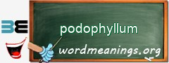 WordMeaning blackboard for podophyllum